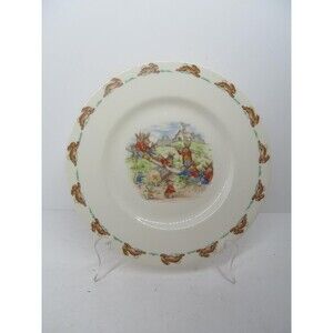 Royal Doulton "Bunnykins" Playing On Seesaw 8" Childs Bone China Salad Plate VGC
